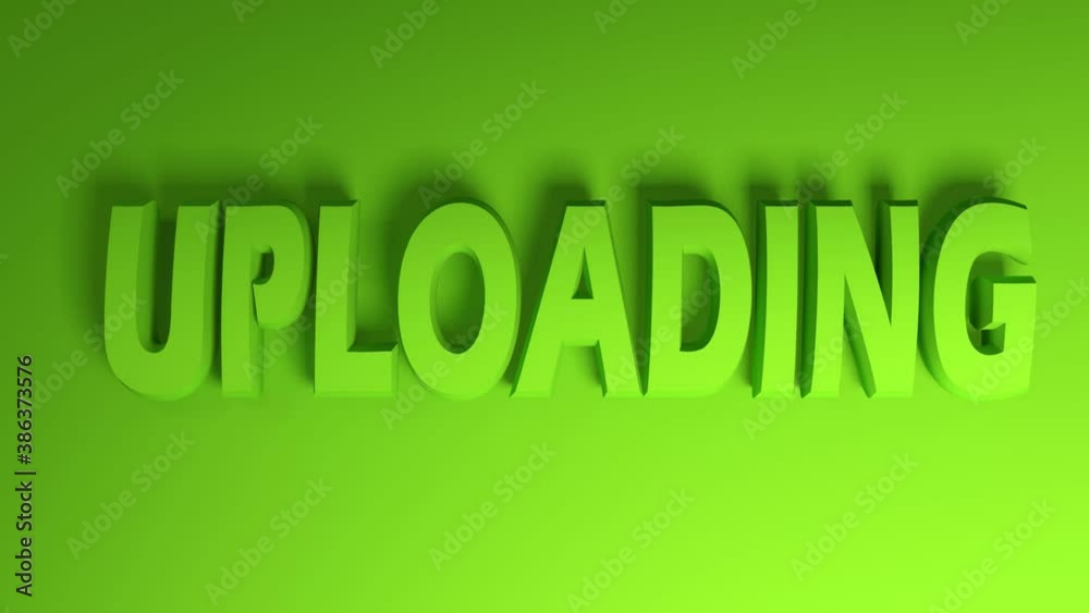 Poster uploading banner write in green letters on green background, moving from right side to left side of 