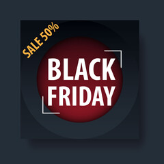 Banner for black friday black and red color