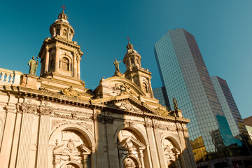 Fototapeta na wymiar Metropolitan Cathedral of Santiago de Chile