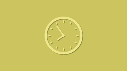 New yellow color 3d clock icon on yellow background, New clock icon 