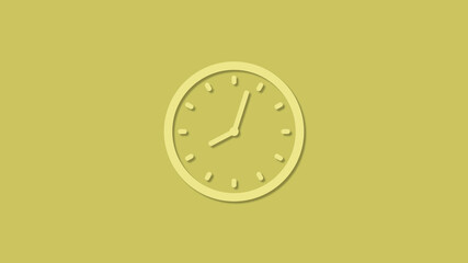 New yellow color 3d clock icon on yellow background, New clock icon 