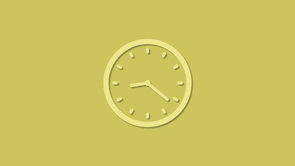 New yellow color 3d clock icon on yellow background, New clock icon 