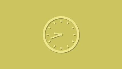 New yellow color 3d clock icon on yellow background, New clock icon 