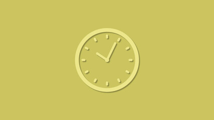 New yellow color 3d clock icon on yellow background, New clock icon 