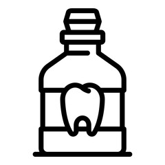 Cavity rinse icon. Outline cavity rinse vector icon for web design isolated on white background