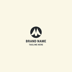 Mountain Logo Design Template Inspiration, M Letter