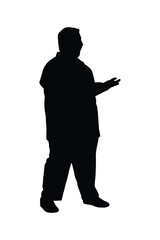 Fat man silhouette vector