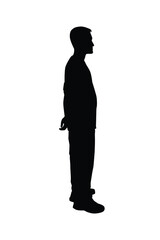 Standing man silhouette vector	
