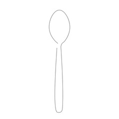 Spoons line drawing, vector illustration
