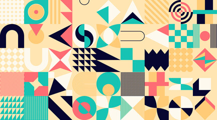 Simple Geometric Pattern Design With Basic Geometry Forms