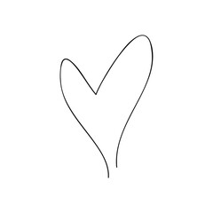 Black heart outline vector. Hand drawn love icon. Trendy heart isolated on white background. For love icon, greeting card and Valentine's day. Creative love art. Heart outline vector
