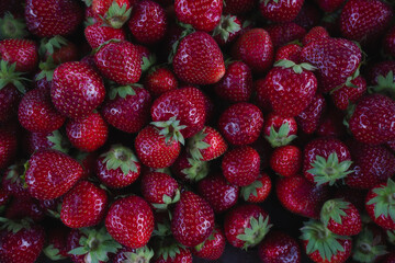 strawberries on market