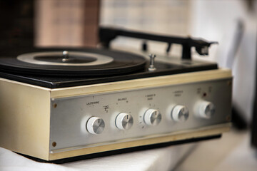 Obraz premium close up of a vintage vinyl record