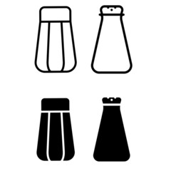 Salt and pepper shakers Salt and pepper shakers. condiments illustration sign collection. spice symbol.