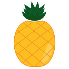 Pineapple as a simplified figure. Vector pineapple logo