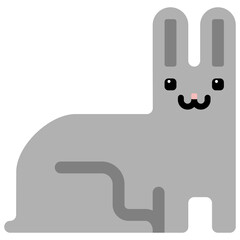 Cute kawaii rabbit, bunny, hare character. Children style, vector illustration. Sticker.