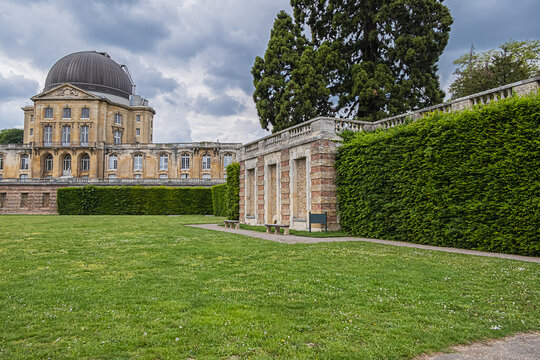 Picturesque Orangery (L'Orangerie de Meudon, XVII century) in Meudon. The Orangery - remain of the former old castle of Meudon. Meudon is a municipality in the southwestern suburbs of Paris, France.