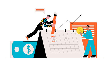 Vector illustration. Business concept. Currency rate statistics