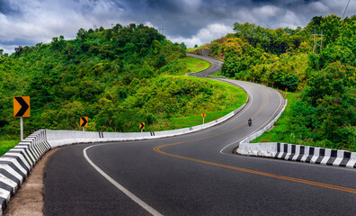 Beautiful Road No.1081, look like number 3 , it is way from Pua to Bo Kluea District, Nan province,Thailand.