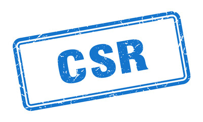 csr stamp. square grunge sign on white background
