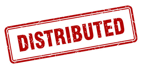 distributed stamp. square grunge sign on white background
