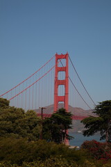 View of Golden Gate bridge in San Francisco, California USA