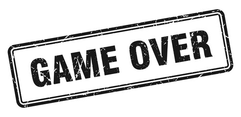 game over stamp. square grunge sign on white background
