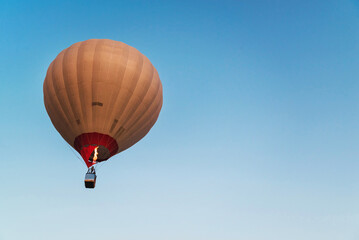 Hot air balloon in the blue sky