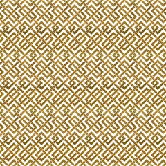 Abstract repeatable background of golden twisted strips. Swatch of gold plexus of bands. Modern seamless pattern.