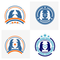 Set of Bear logo vector concept. Bear logo design template. Illustration