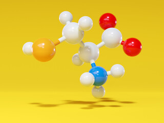 Cysteine (l-cysteine, Cys, C) amino acid molecule.