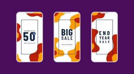 Vector Illustration Stories Template Set For Social Media. Stories Template Design.