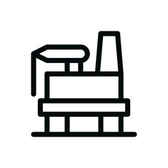 Offshore drilling platform isolated icon, arctic sea oil rig vector icon with editable stroke