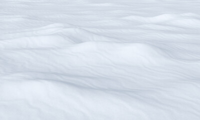 White snow field with waves  and bumps background.