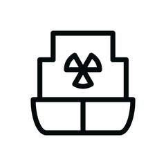 Floating nuclear power plant isolated icon, floating nuclear reactor vector icon with editable stroke