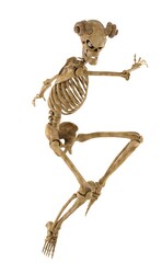 Skeleton in mid-air action