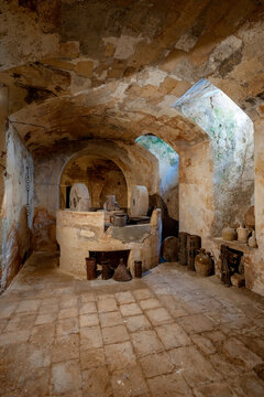 Castellaneta, Taranto district, Apulia, Puglia, Murge, Ionian Coast, Italy, Italia, Europe, Castellaneta underground, caves under the church of San Domenico