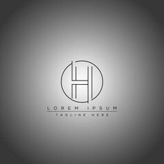 Minimal H letter logo design concept and round shape logo.