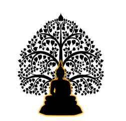 Buddha and bodhi tree