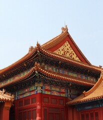 Fototapeta na wymiar temple of heaven city-Ancient temple roof of China