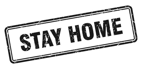 stay home stamp. square grunge sign on white background