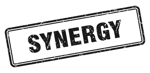 synergy stamp. square grunge sign on white background