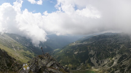 clouds in the mountains
