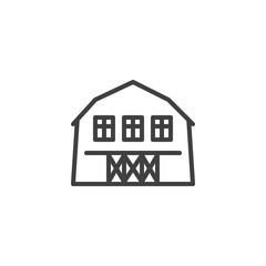 Barn house line icon. linear style sign for mobile concept and web design. Farm barn outline vector icon. Symbol, logo illustration. Vector graphics