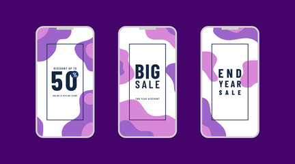 Vector Illustration Stories Template Set For Social Media. Stories Template Design.