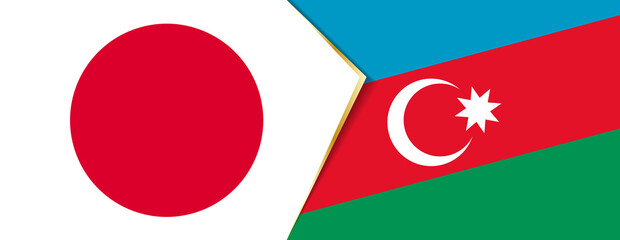 Japan and Azerbaijan flags, two vector flags.