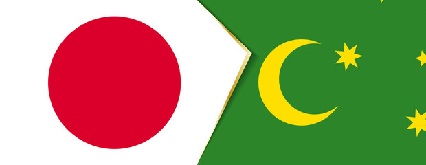 Japan and Cocos Islands flags, two vector flags.