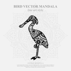 Fototapeta premium Bird Vector Mandala Line Art Style