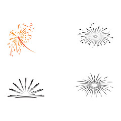 Set Fireworks Logo Template vector symbol