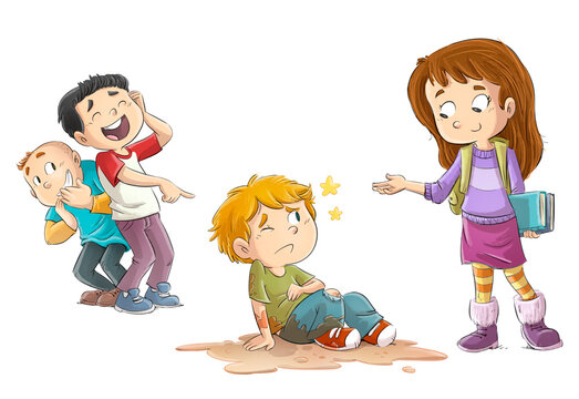 Person helping bullying victim